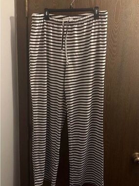 Link Black & White Striped Drawstring Joggers